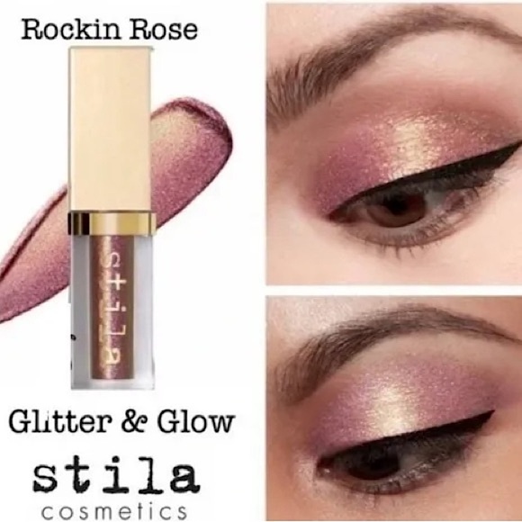stila Magnificent Metals Glitter & Glow Liquid Eye Shadow Rockin’ Rose - Picture 1 of 7
